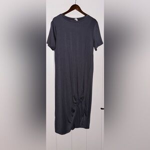 NEW Epretty Knot‎ Hem Short Sleeve Midi Shirt Dress Minimalist Classic Women XL